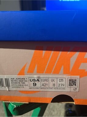Nike Orange blue and multi color with shoe box.